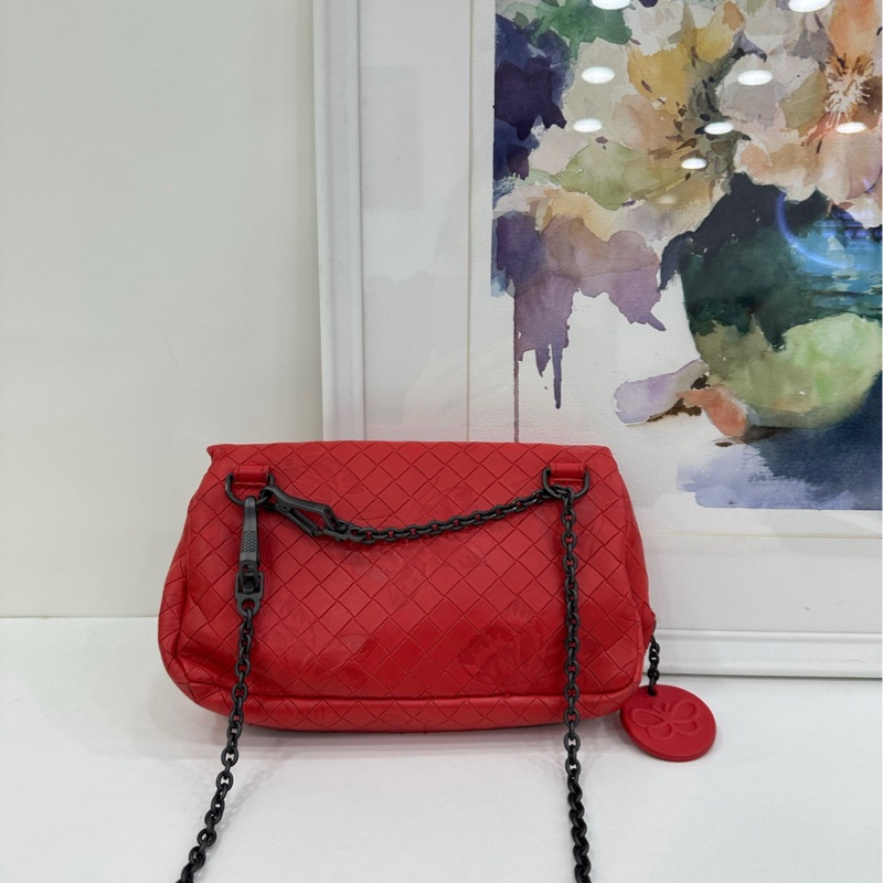 BV / Bottega Veneta葆蝶家紅色 單肩包斜背包-1