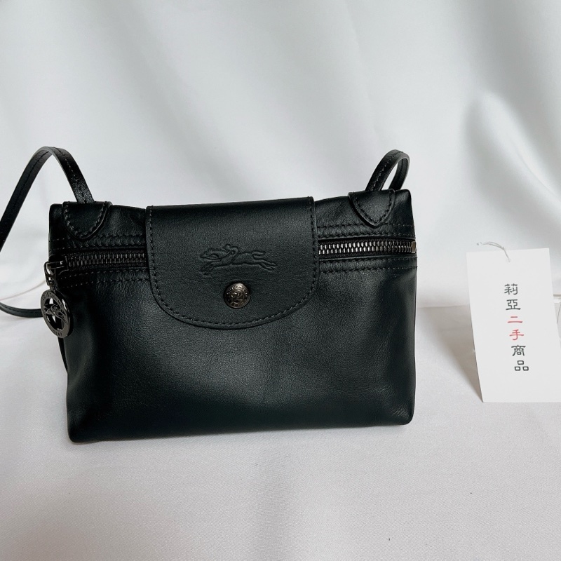 莉亞精品♡Longchamp 斜背包 黑 二手-2