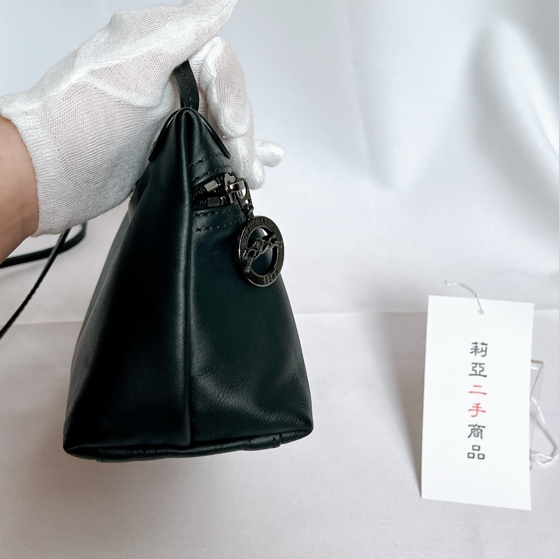 莉亞精品♡Longchamp 斜背包 黑 二手-6