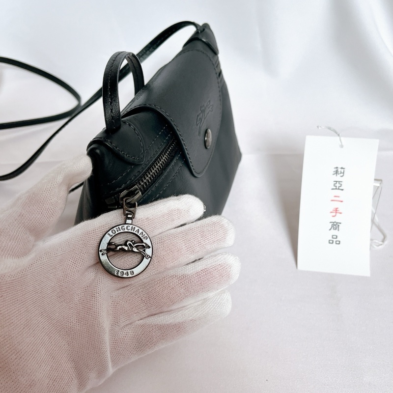 莉亞精品♡Longchamp 斜背包 黑 二手-8