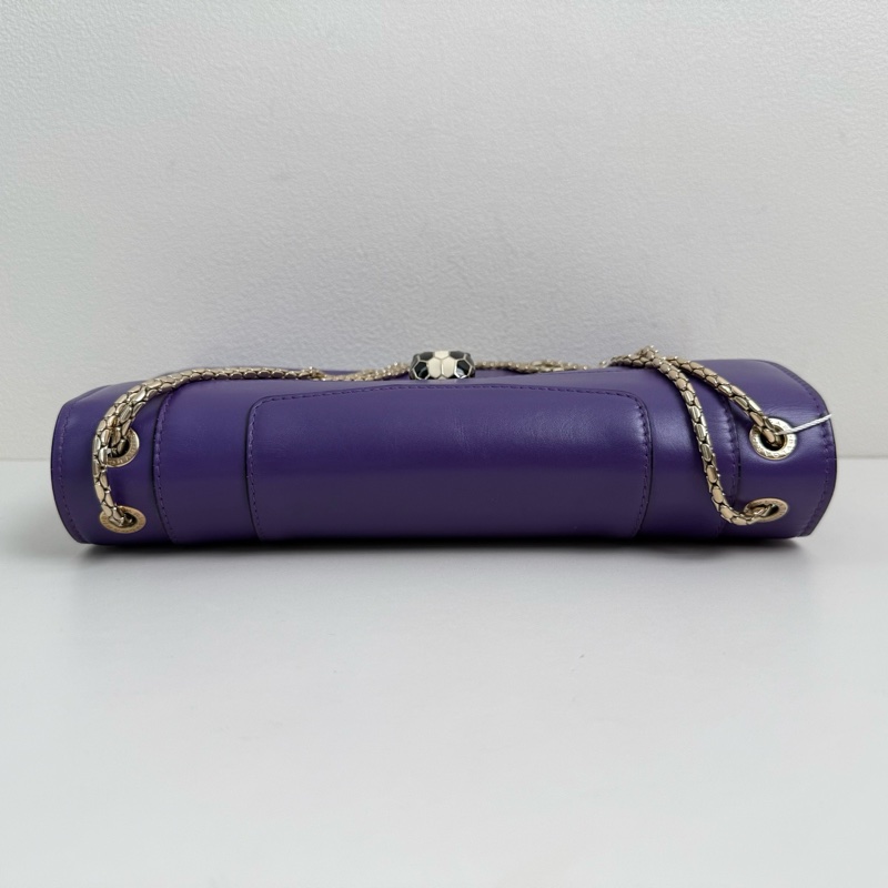 Bvlgari/寶格麗 紫色蛇頭 中號 帶鏡子 鏈條單肩包 金扣 附件：鏡子-6