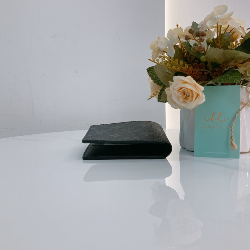 MS0686 Louis Vuitton 路易威登 男裝 對摺 錢包 帆布 經典老花紋 黑色 M62294 Slender Men Wallet Canvas Monogram Black-4