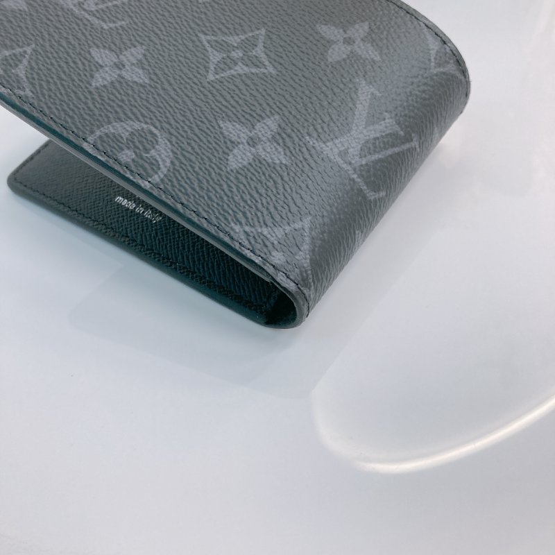 MS0686 Louis Vuitton 路易威登 男裝 對摺 錢包 帆布 經典老花紋 黑色 M62294 Slender Men Wallet Canvas Monogram Black-6