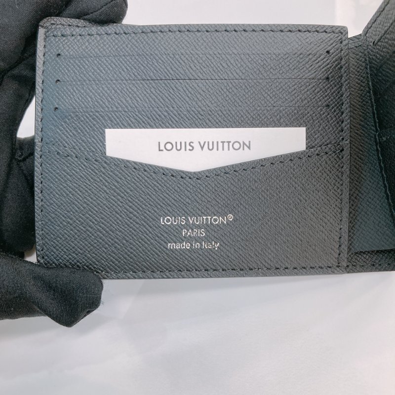 MS0686 Louis Vuitton 路易威登 男裝 對摺 錢包 帆布 經典老花紋 黑色 M62294 Slender Men Wallet Canvas Monogram Black-10