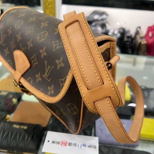 東區正精品㊣LOUIS VUITTON LV M42250 老花單面馬鞍包翻蓋斜背包 RZ6390-2