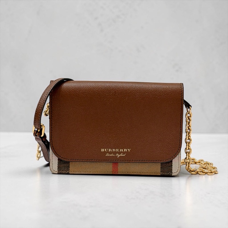 莉亞精品♡ Burberry 格紋woc 二手美包-0