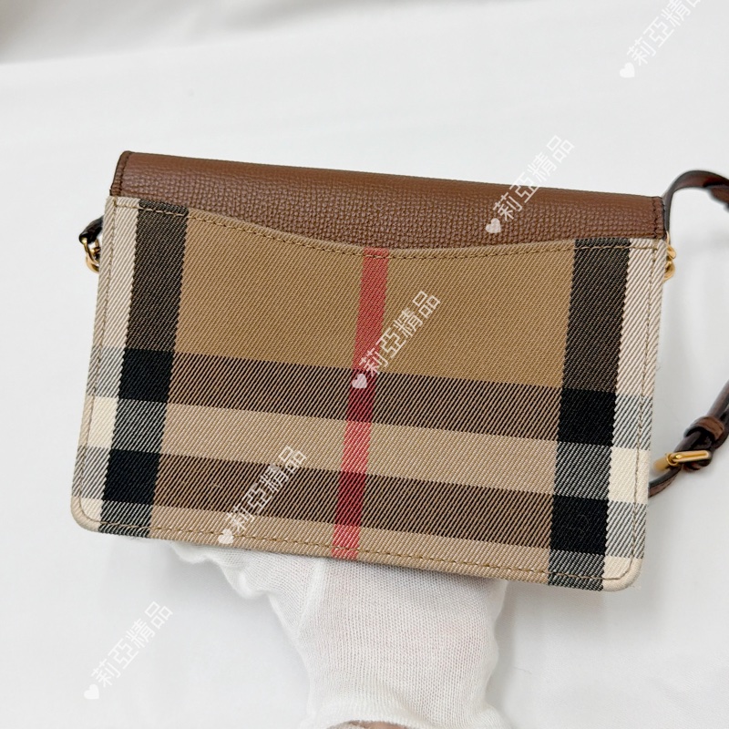 莉亞精品♡ Burberry 格紋woc 二手美包-3