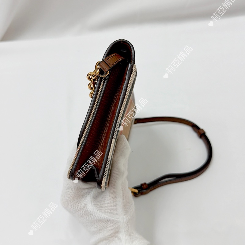 莉亞精品♡ Burberry 格紋woc 二手美包-5