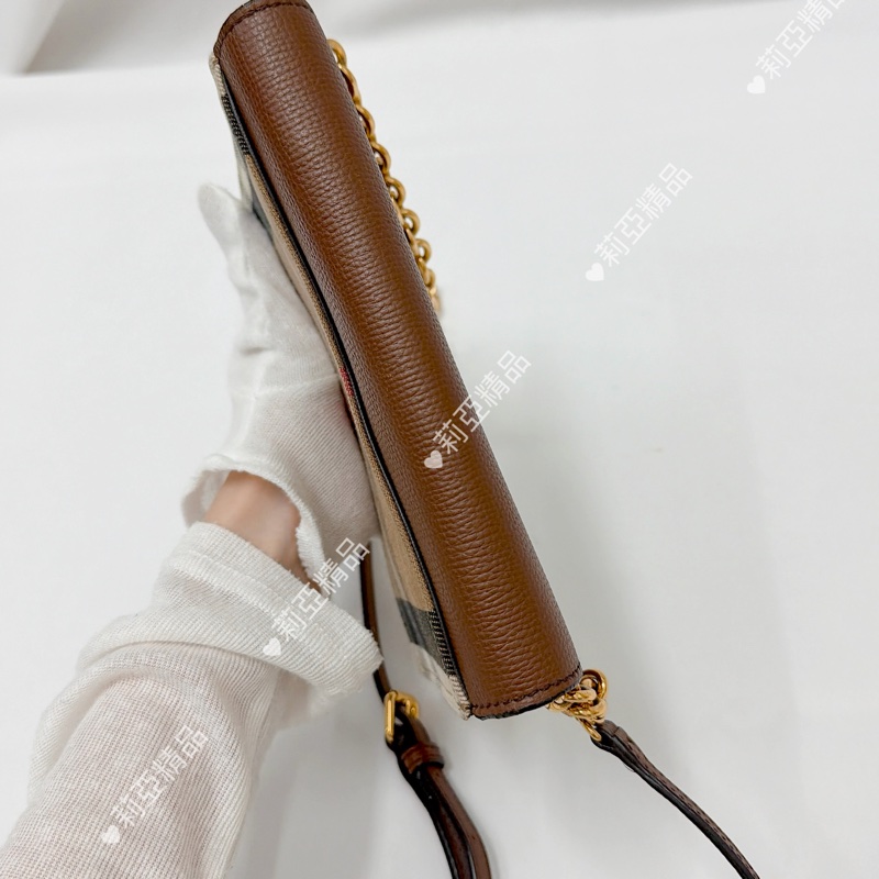 莉亞精品♡ Burberry 格紋woc 二手美包-6