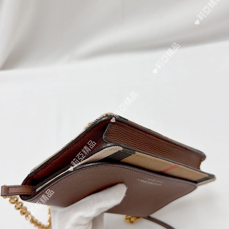 莉亞精品♡ Burberry 格紋woc 二手美包-8
