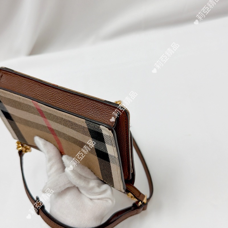 莉亞精品♡ Burberry 格紋woc 二手美包-11