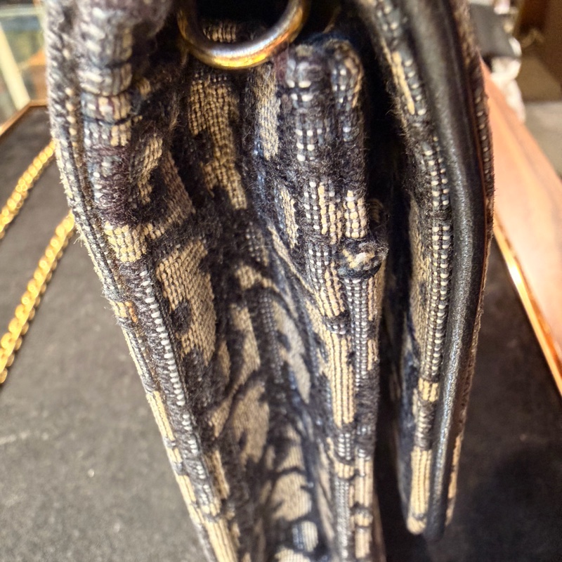Dior saddle 藍色老花WOC斜背鏈條包-17