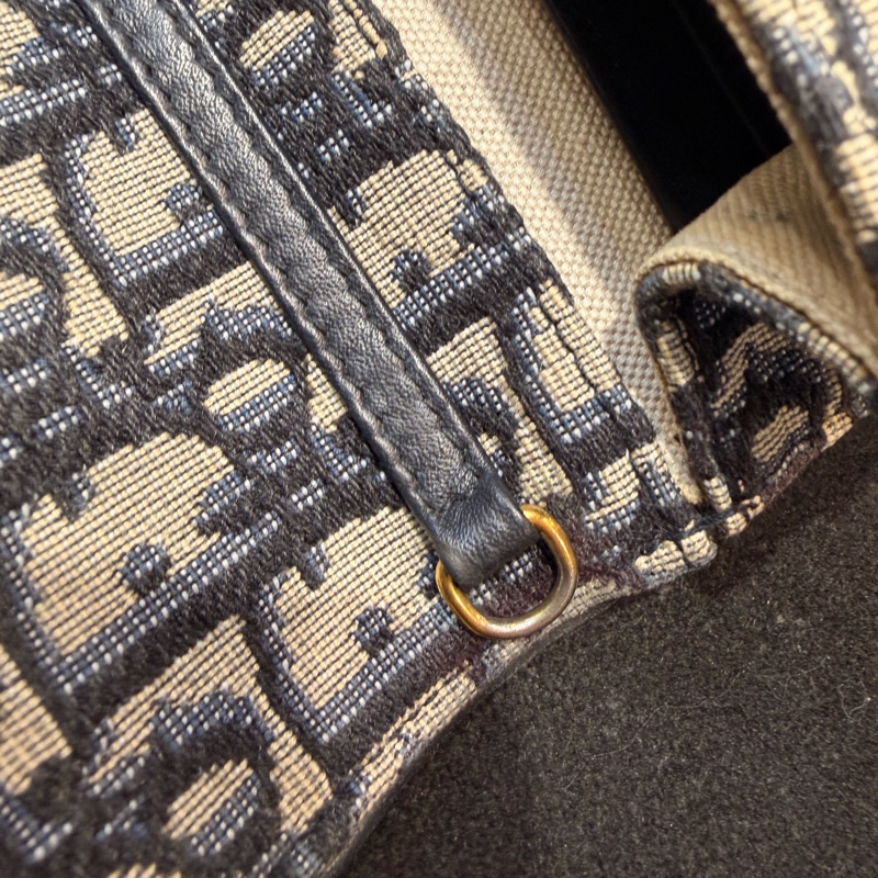 Dior saddle 藍色老花WOC斜背鏈條包-43