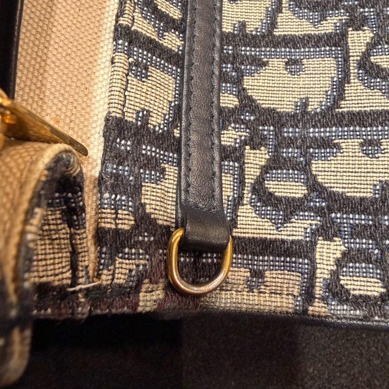 Dior saddle 藍色老花WOC斜背鏈條包-44