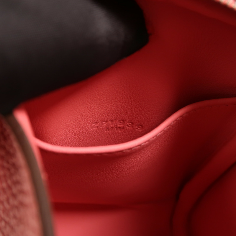 HERMES Clemence皮革Mini Lindy手挽肩背兩用袋Rose Azalee-6