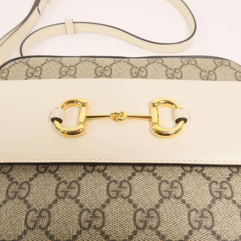 GUCCI 塗層帆布Horsebit 1955 Small肩背袋-8