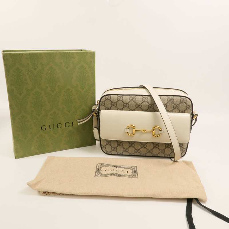 GUCCI 塗層帆布Horsebit 1955 Small肩背袋-9