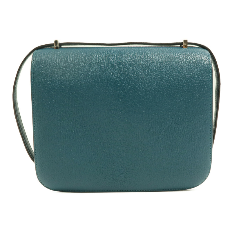 HERMES Chevre Mysore皮革Constance Mini肩背袋Vert Bosphore-1