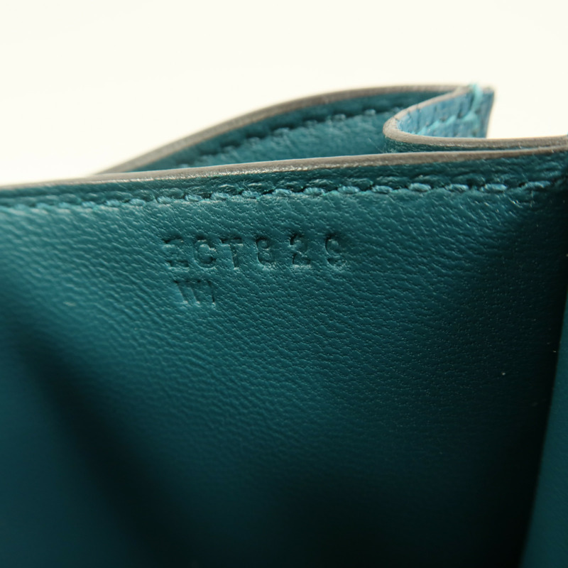 HERMES Chevre Mysore皮革Constance Mini肩背袋Vert Bosphore-6