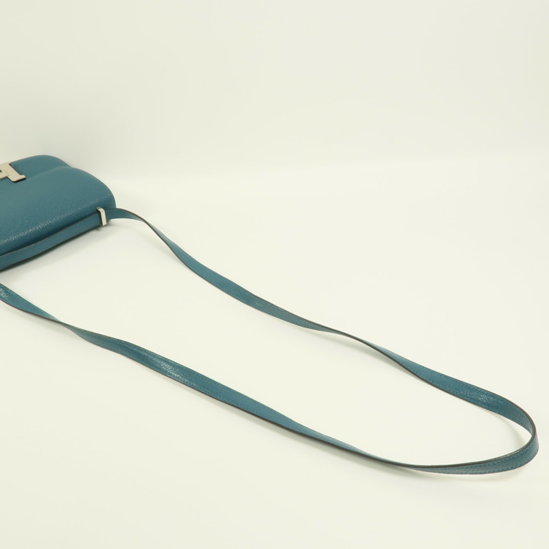 HERMES Chevre Mysore皮革Constance Mini肩背袋Vert Bosphore-7