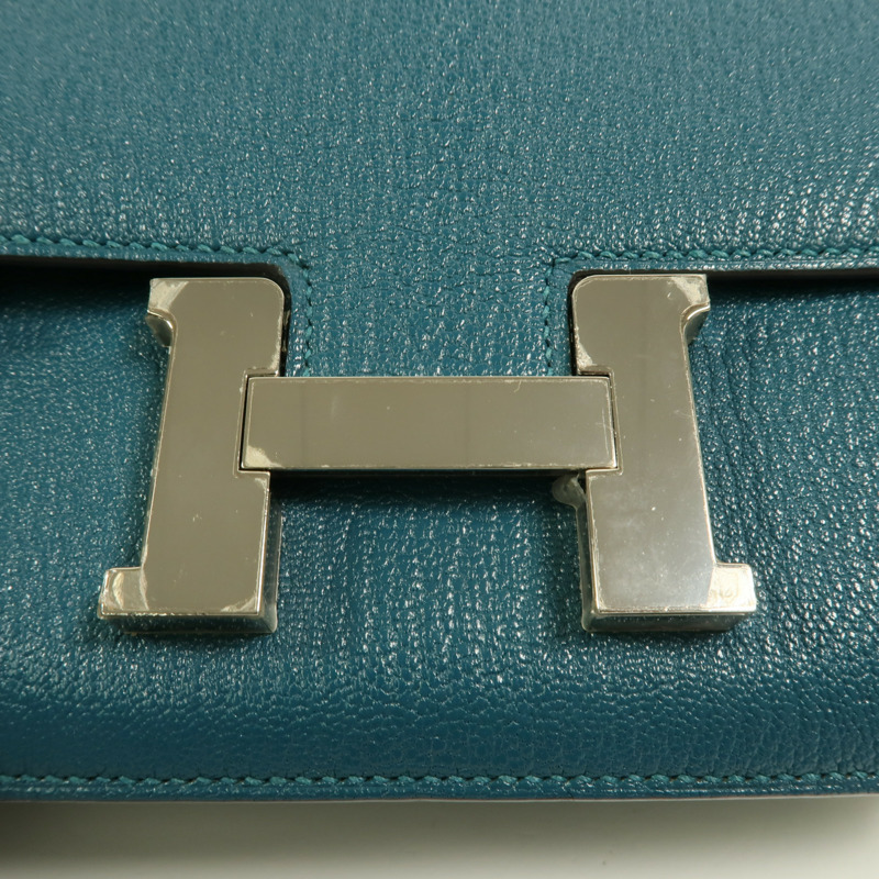 HERMES Chevre Mysore皮革Constance Mini肩背袋Vert Bosphore-8