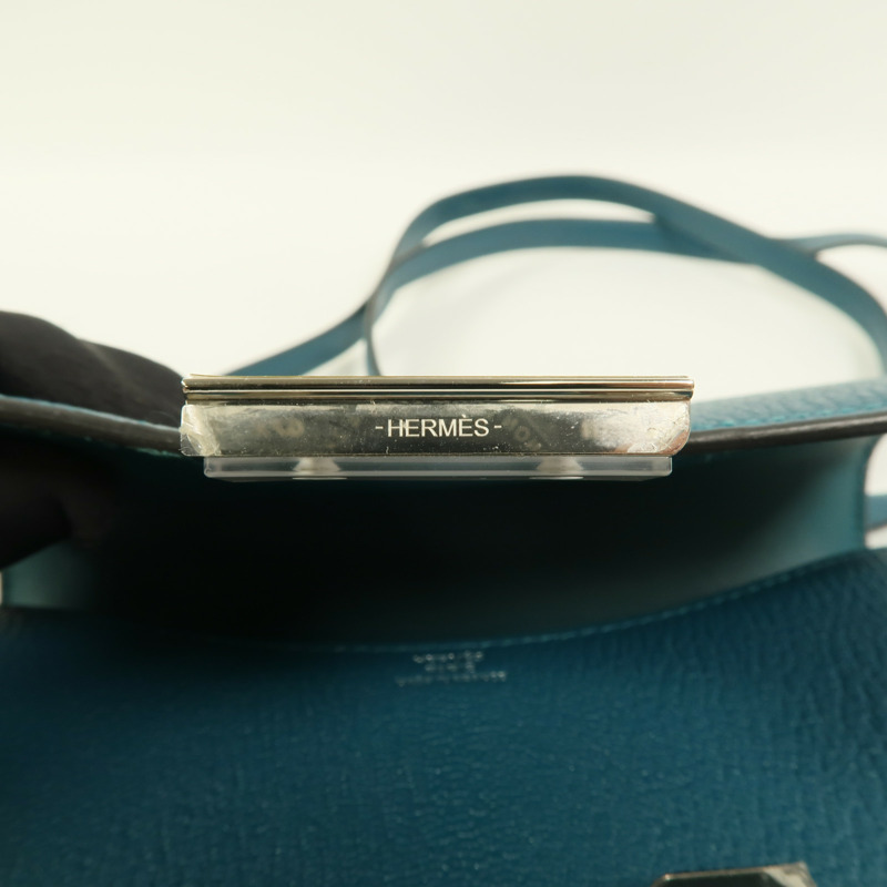 HERMES Chevre Mysore皮革Constance Mini肩背袋Vert Bosphore-9