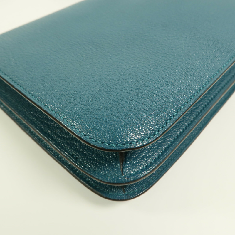 HERMES Chevre Mysore皮革Constance Mini肩背袋Vert Bosphore-14