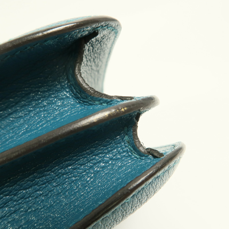 HERMES Chevre Mysore皮革Constance Mini肩背袋Vert Bosphore-15