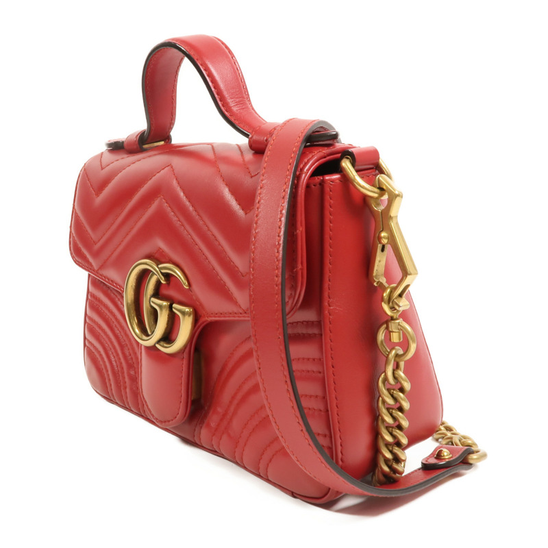 GUCCI 牛皮皮革GG Marmont手挽肩背兩用袋-2