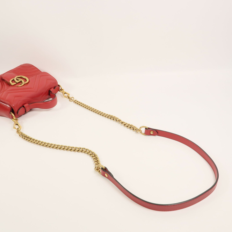 GUCCI 牛皮皮革GG Marmont手挽肩背兩用袋-7