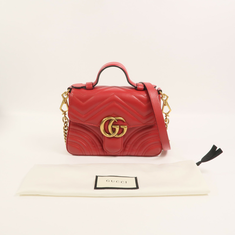 GUCCI 牛皮皮革GG Marmont手挽肩背兩用袋-9