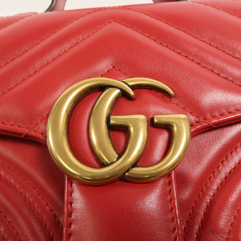 GUCCI 牛皮皮革GG Marmont手挽肩背兩用袋-10