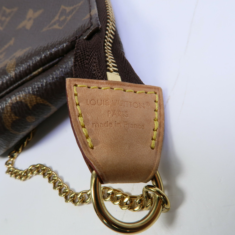 LOUIS VUITTON Monogram Mini Pochette Accessoires鏈帶手挽袋-5