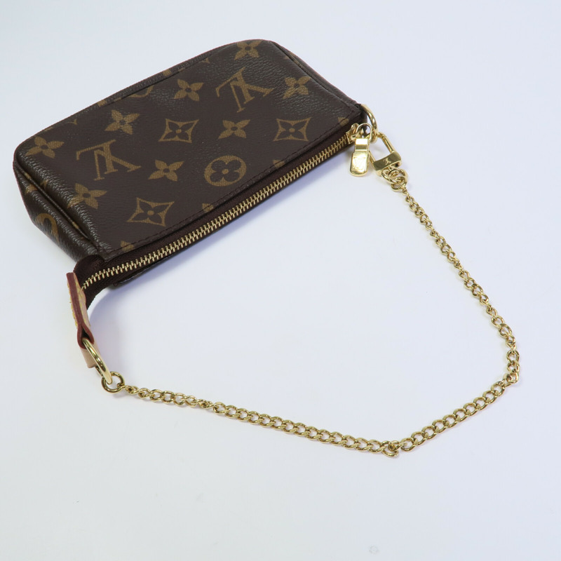 LOUIS VUITTON Monogram Mini Pochette Accessoires鏈帶手挽袋-7