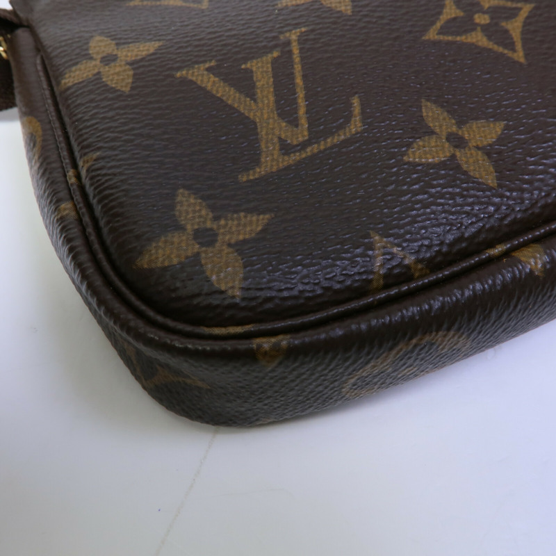 LOUIS VUITTON Monogram Mini Pochette Accessoires鏈帶手挽袋-10