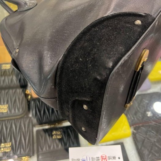 東區正精品㊣CD CHRISTIAN DIOR JEANNE 迪奧黑色全皮拚麂皮手提包RZ6388-4