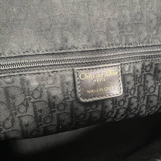 東區正精品㊣CD CHRISTIAN DIOR JEANNE 迪奧黑色全皮拚麂皮手提包RZ6388-10