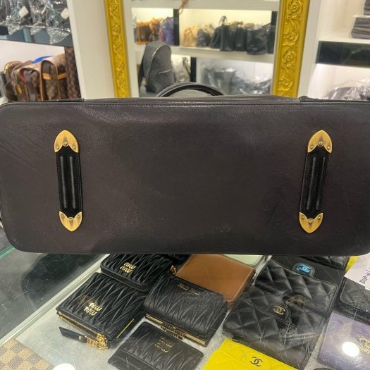 東區正精品㊣CD CHRISTIAN DIOR JEANNE 迪奧黑色全皮拚麂皮手提包RZ6388-13