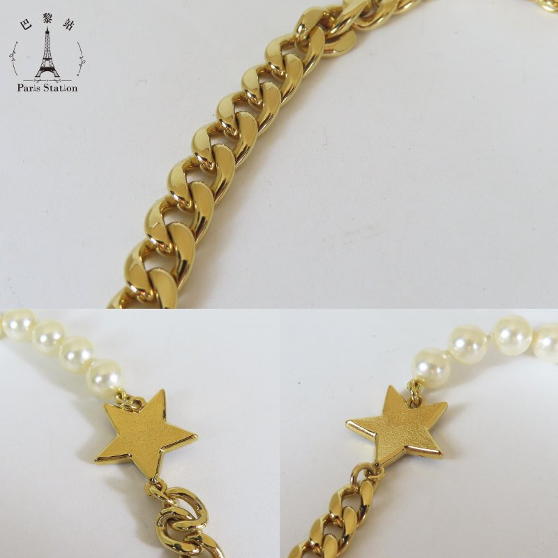 【巴黎站二手名牌專賣店】＊現貨＊CHANEL 香奈兒 真品＊ABC676B金/珍珠紫星星項鍊-5