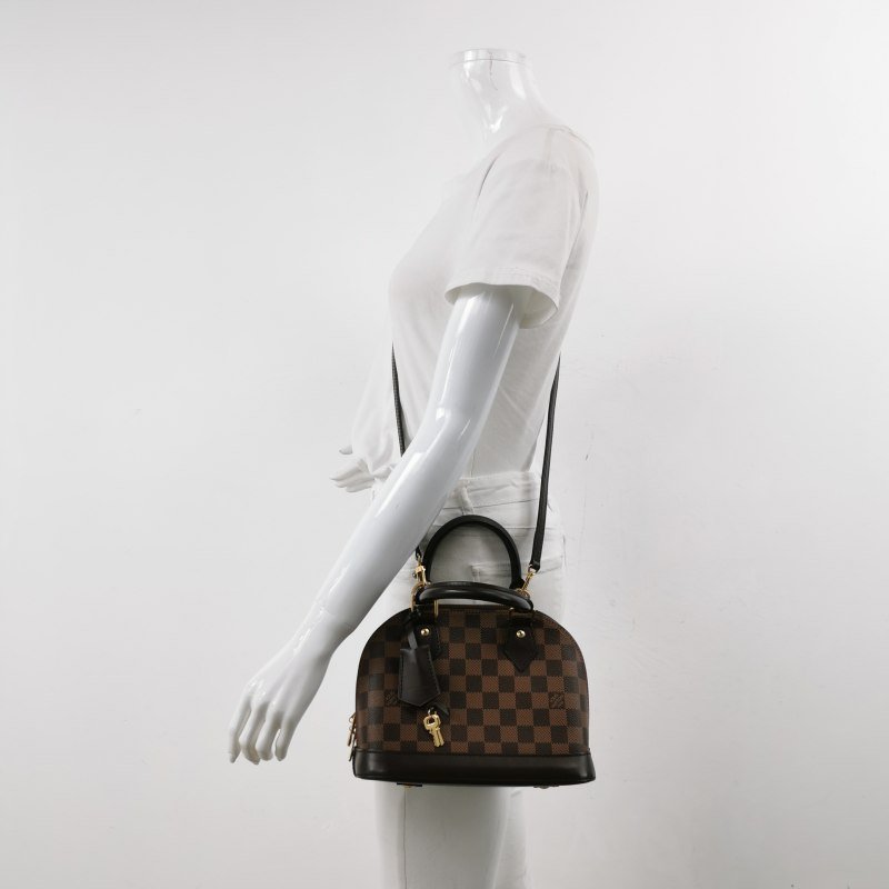 Louis Vuitton (LV) AlmaBB牛皮棋盤格貝殼包斜背包單肩包晶片款-1