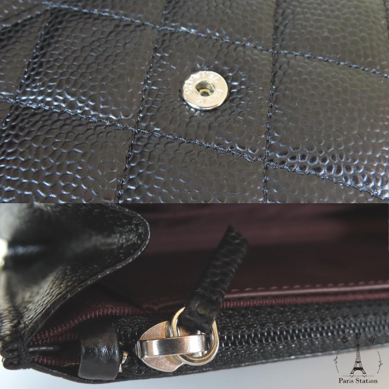 【巴黎站二手名牌專賣店】＊現貨＊CHANEL 香奈兒 真品＊黑色菱格紋荔枝皮革銀雙C鏈包 WOC斜背包-6