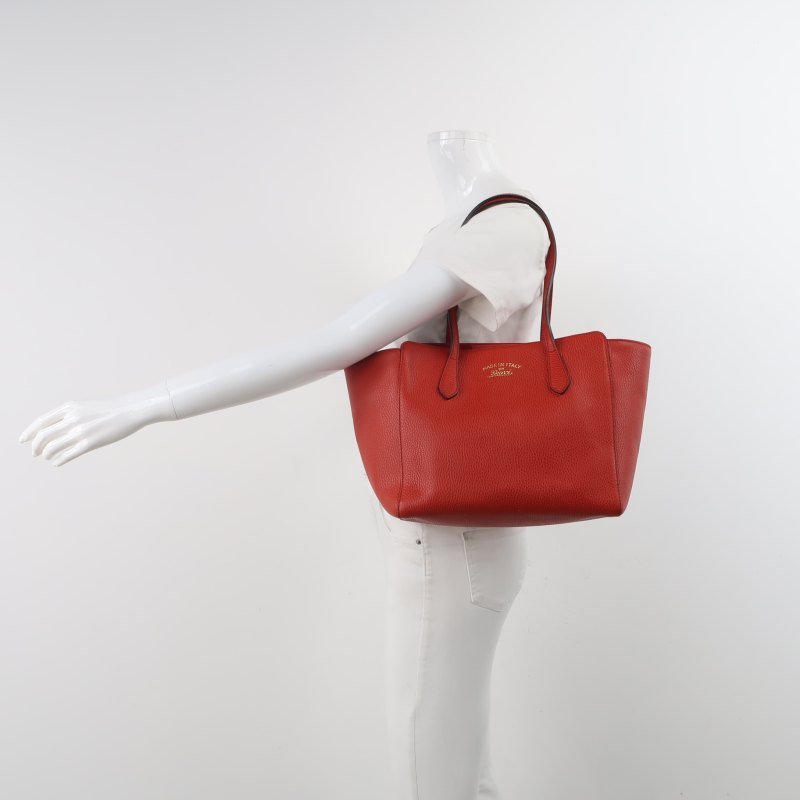 Gucci Swing牛皮純色logo標誌單肩包-1