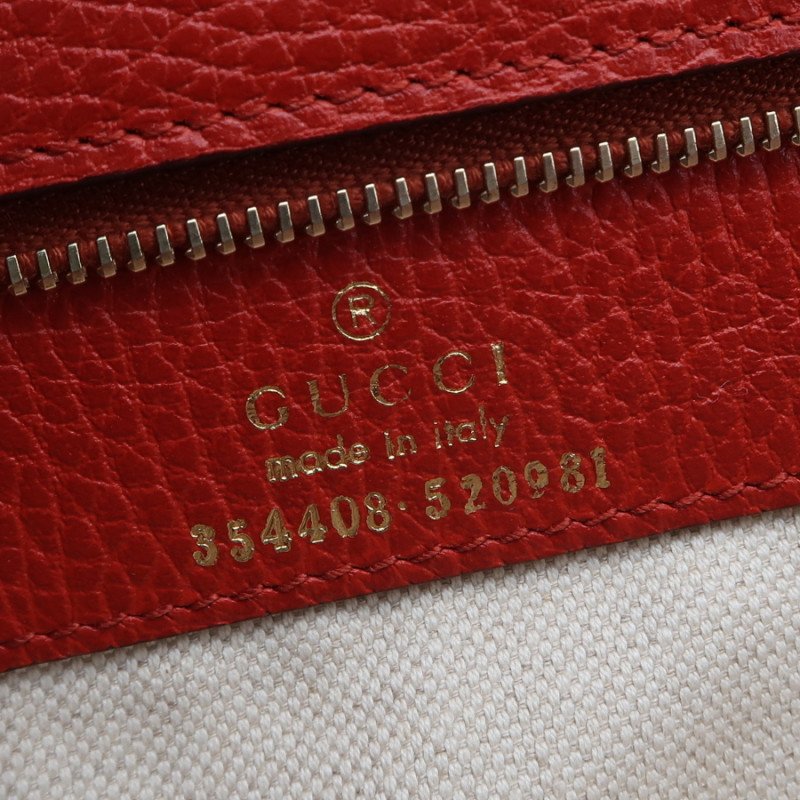 Gucci Swing牛皮純色logo標誌單肩包-7