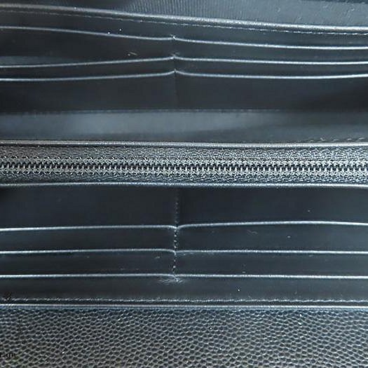 【巴黎站二手名牌專賣】＊現貨＊CHANEL 真品＊黑色荔枝皮革金BOY釦式長夾-3