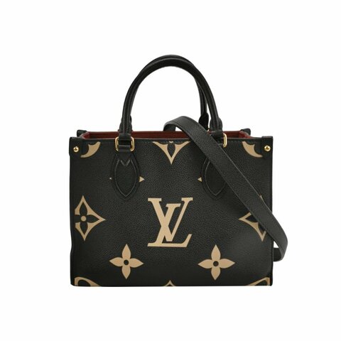 Louis Vuitton (LV) Onthego小號牛皮Gaint Monogram托特包斜背包單肩包晶片款