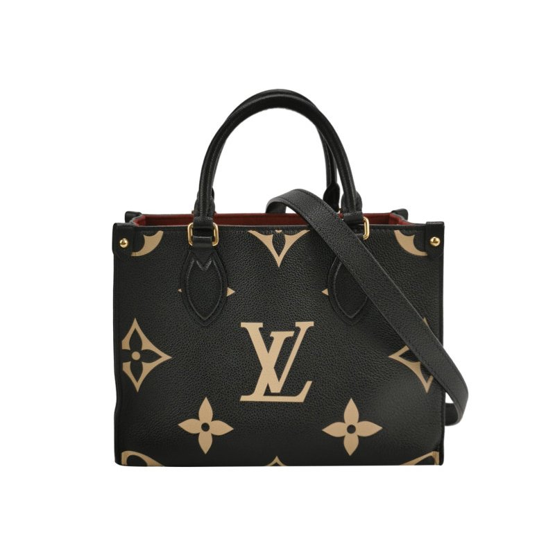 Louis Vuitton (LV) Onthego小號牛皮Gaint Monogram托特包斜背包單肩包晶片款-0