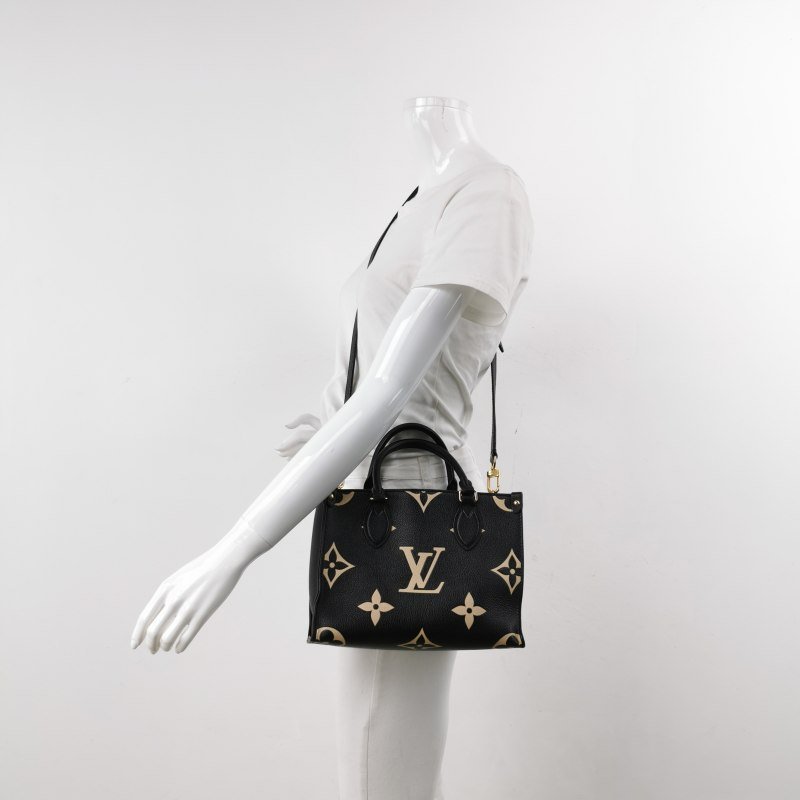 Louis Vuitton (LV) Onthego小號牛皮Gaint Monogram托特包斜背包單肩包晶片款-1