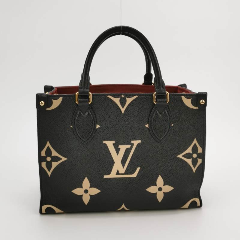Louis Vuitton (LV) Onthego小號牛皮Gaint Monogram托特包斜背包單肩包晶片款-4