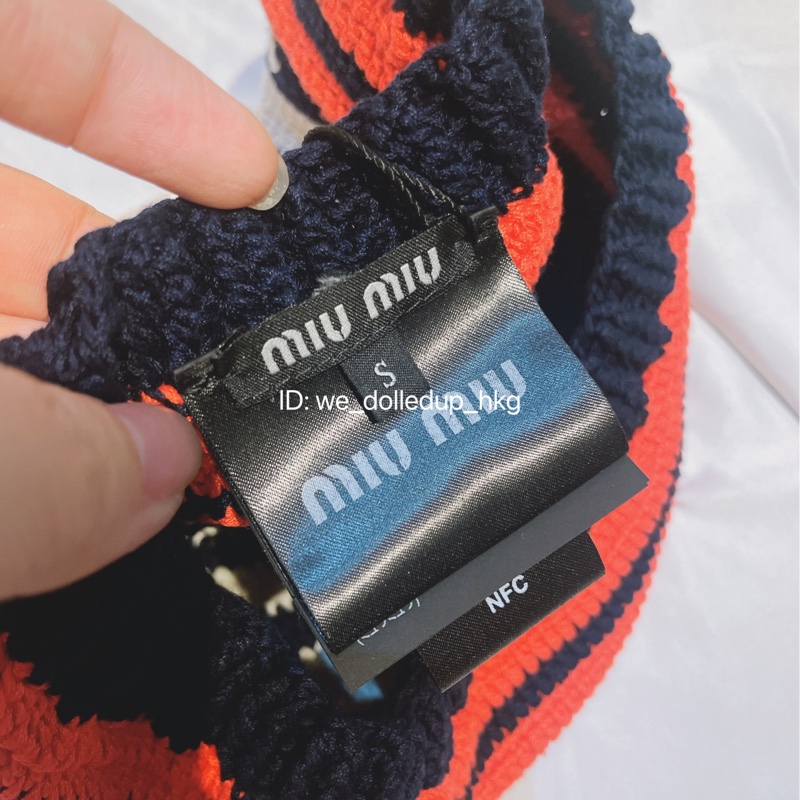 MIU MIU 藍白色畫家帽 S 57cm-3