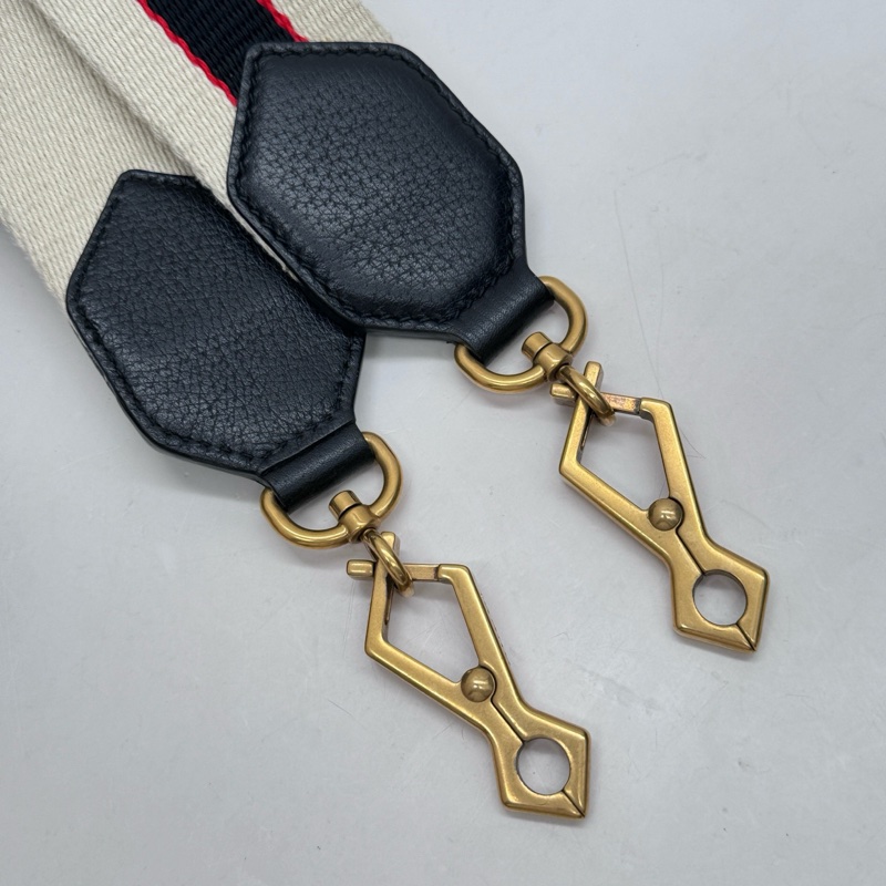 Gucci古馳totem中號黑色全皮蝴蝶鑽扣單肩斜挎手提包-8